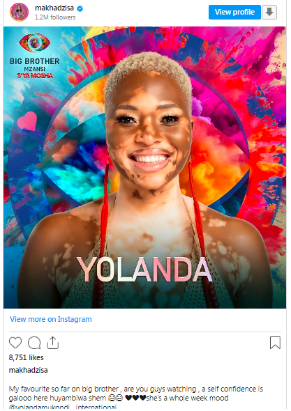 Makhadzi gushes over Big Brother Mzansi's Yolanda