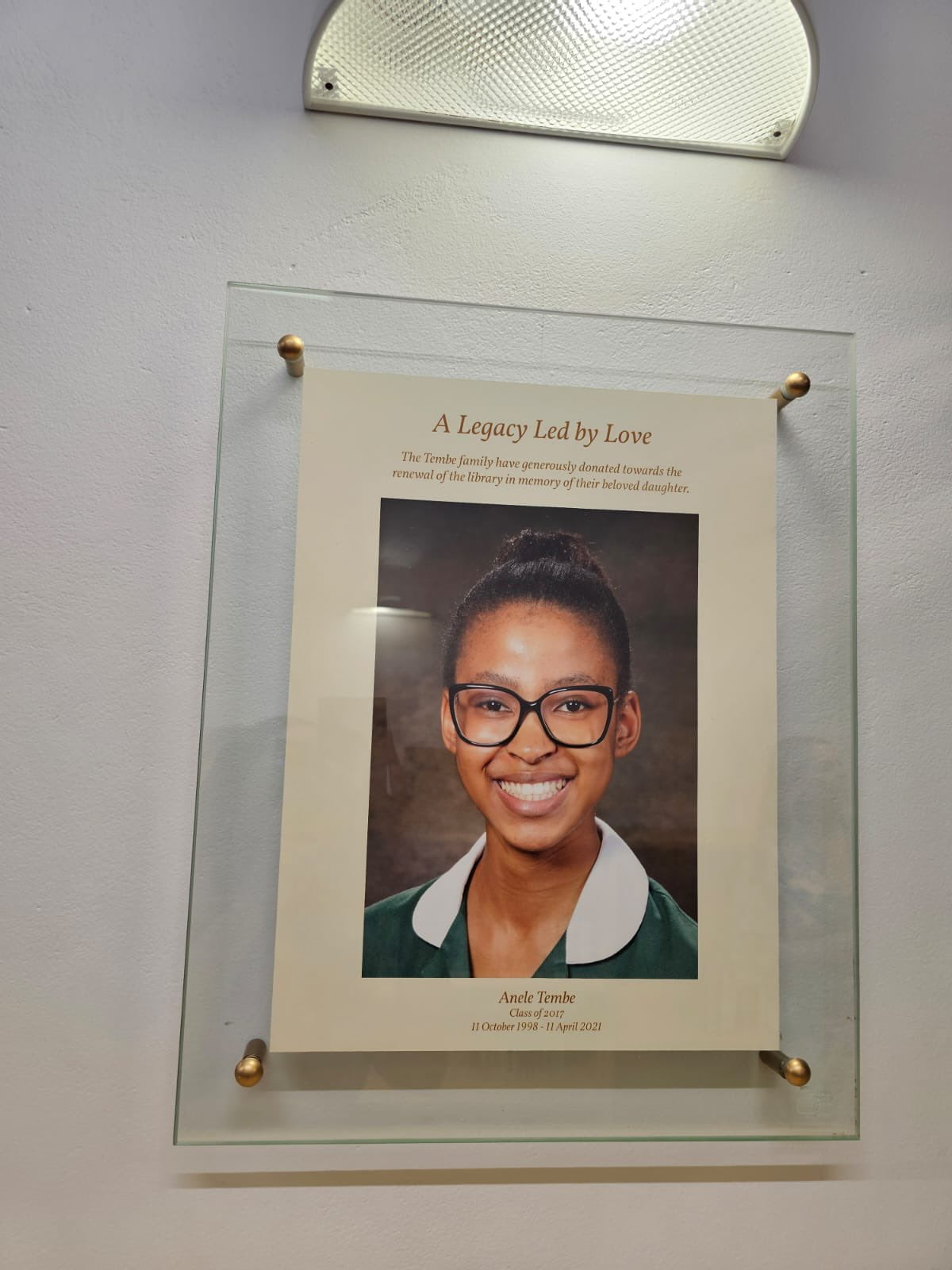 Family opens library in honour of Anele Tembe