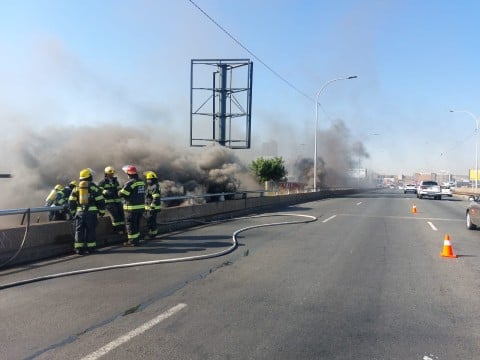 EMS officials attending to underground fire in Joburg CBD