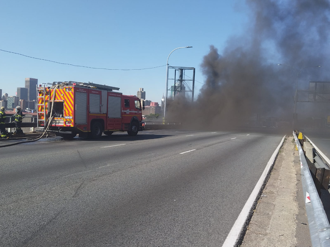 EMS officials attending to underground fire in Joburg CBD