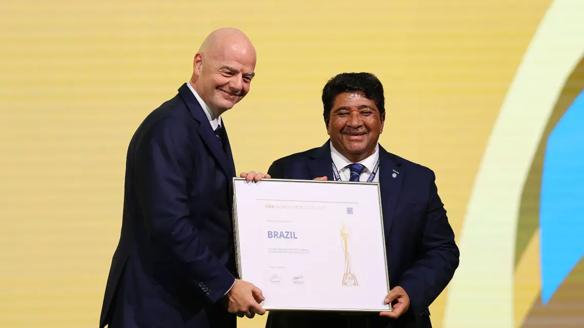 Gianni Infantino and Ednaldo Rodrigues