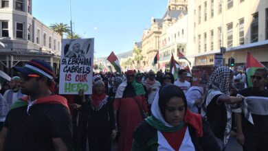 Scores of pro-Palestine supporters embark on march to Parliament