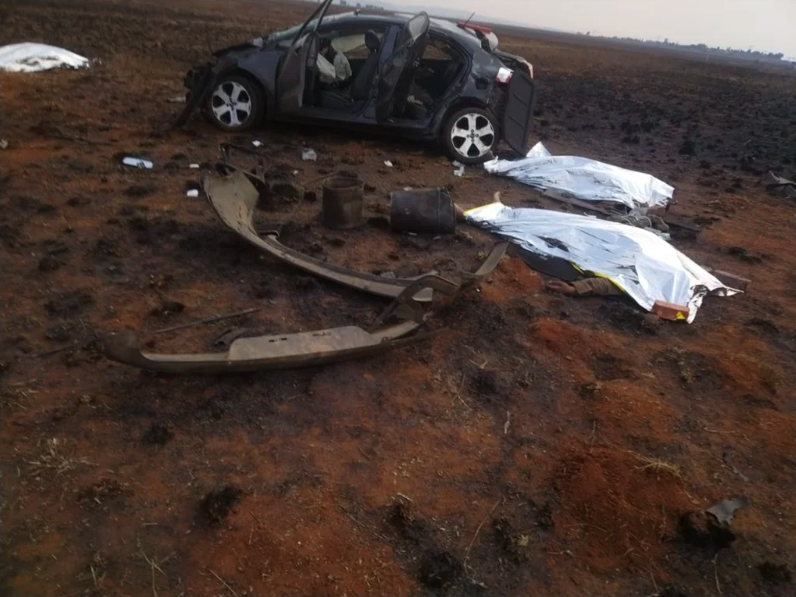 Bodies scattered after a horrific car accident