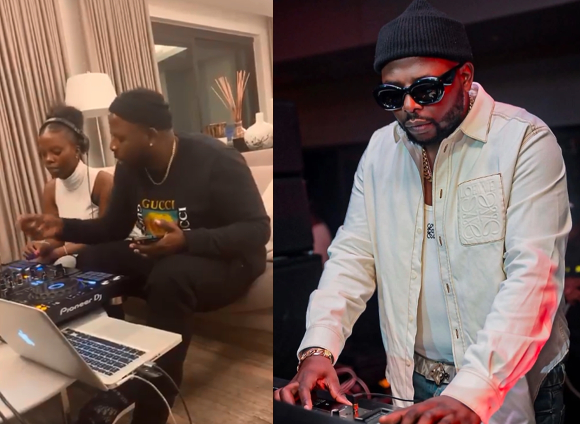 DJ Maphorisa teaches his daughter Lesedi how to DJ