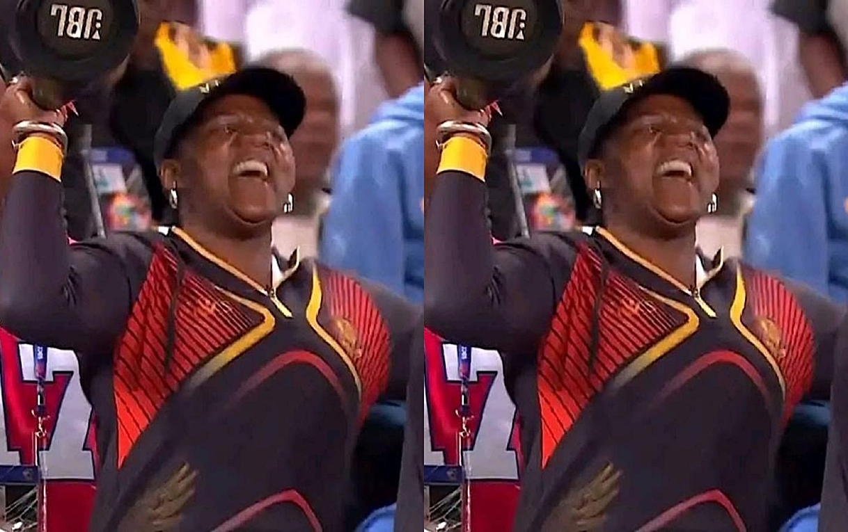 Unbothered Shauwn Mkhize (MaMkhize) spotted celebrating Royal AM’s draw against Kaizer Chiefs