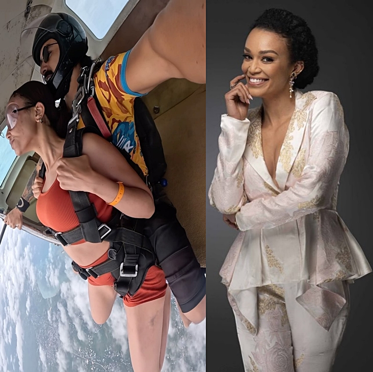 Pearl Thusi goes skydiving
