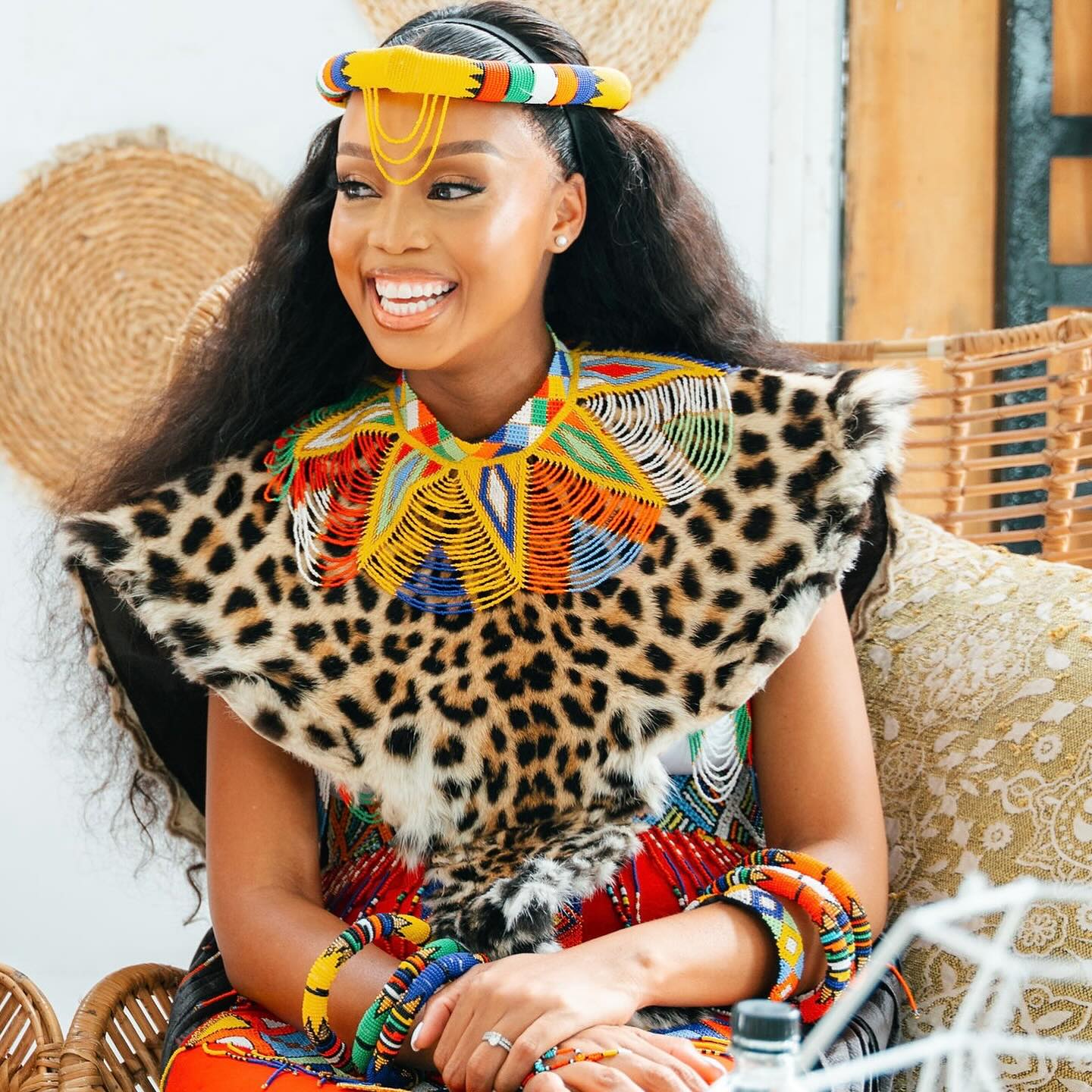 Ntando Duma glows with love as she celebrates her husband, Una Rams